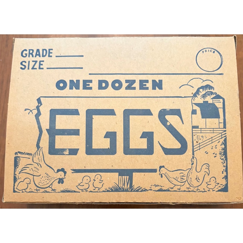 Vintage Sterling Paper Co One Dozen Egg Carton Cardboard Farmhouse Decor SPC